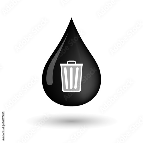 Vector oil drop icon with a trash can