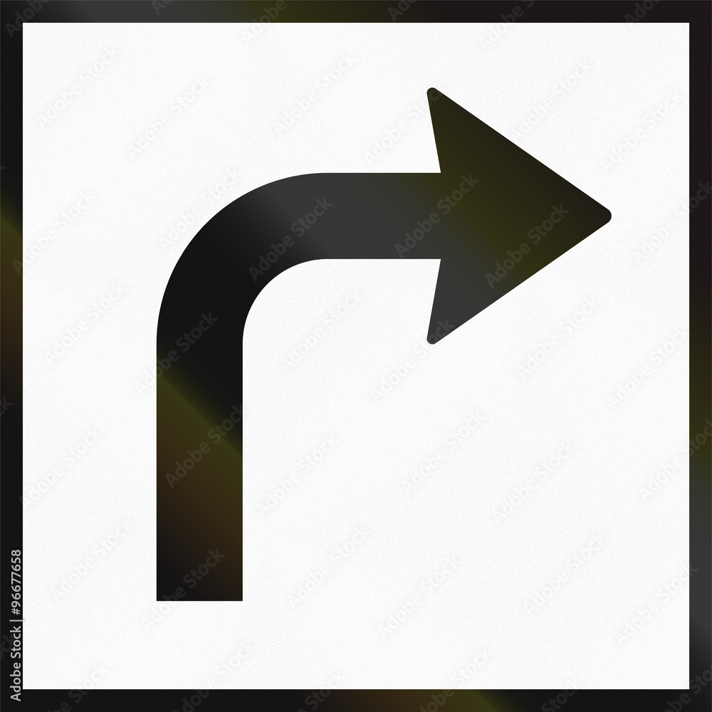 Norwegian supplementary road sign - Turn sign Norwegian supplementary road sign - Turn sign