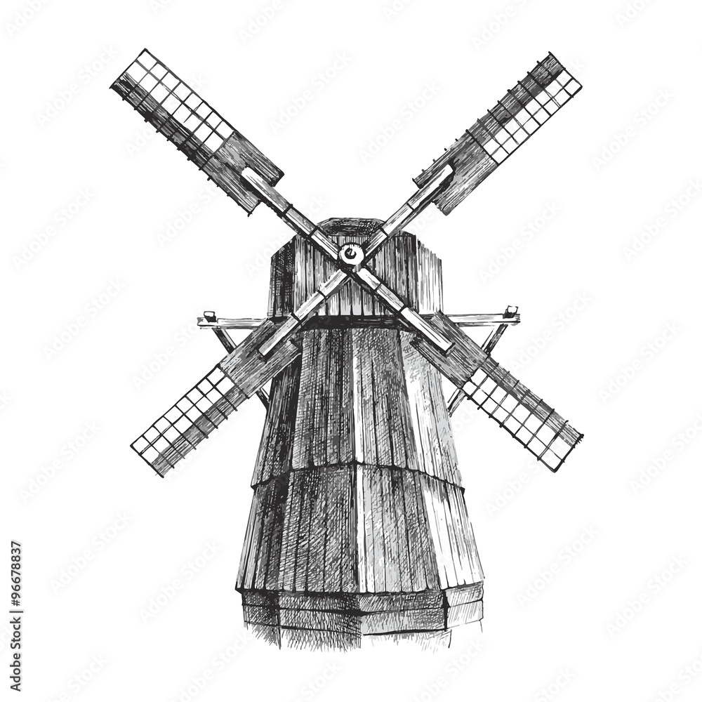 Obraz premium Hand drawn mill