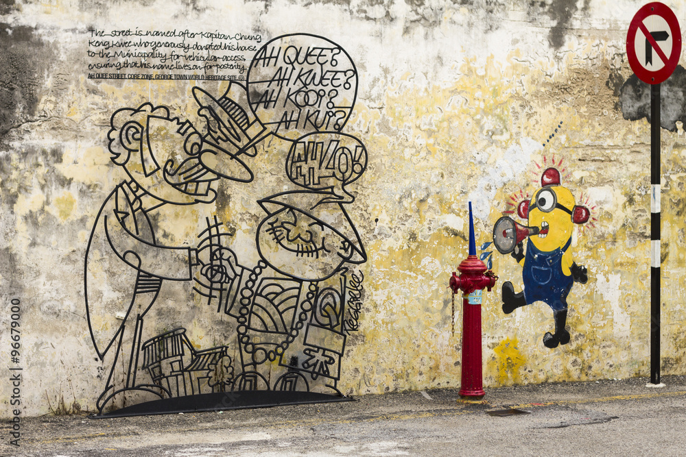 Obraz premium Sztuka ulicy w Malezji Georgetown