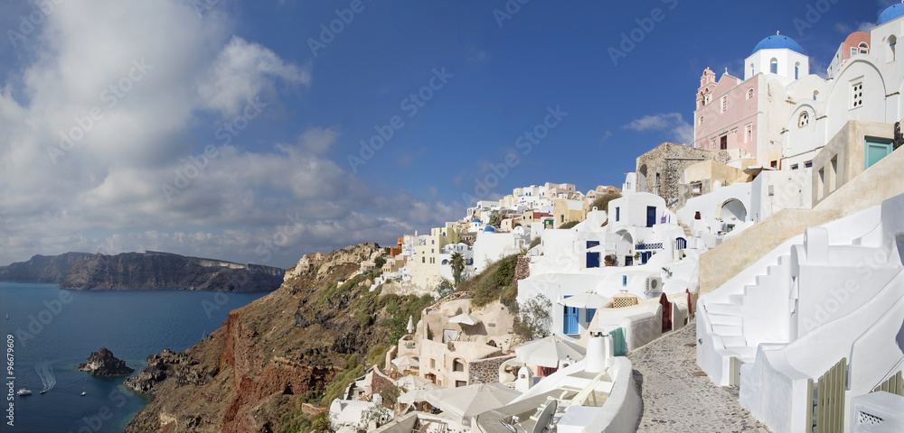 Santorini - The Oia and the Therasia island in the background.