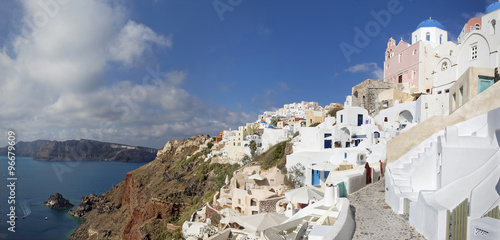 Santorini - The Oia and the Therasia island in the background.