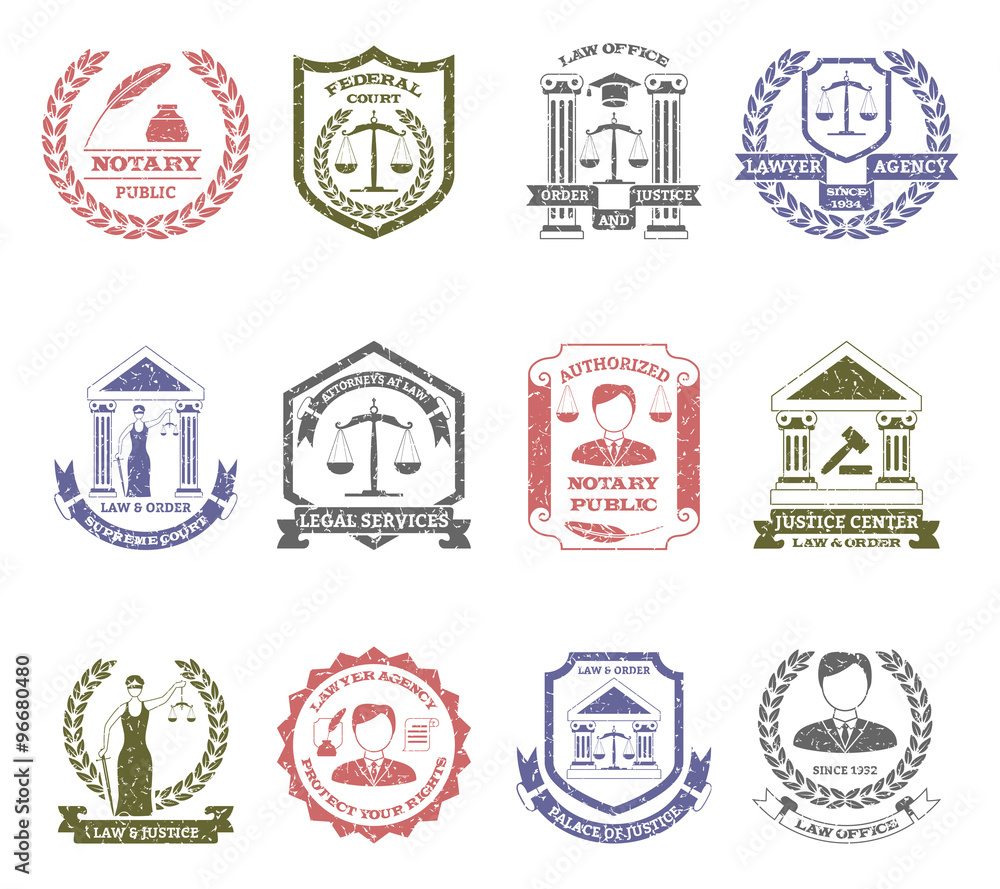 Law And Order Logo Stamps Set