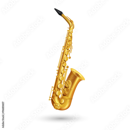 Golden Saxophone Illustration