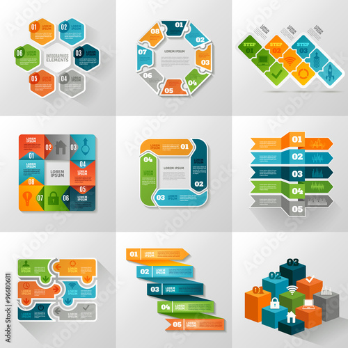 Infographic Templates Icons Set