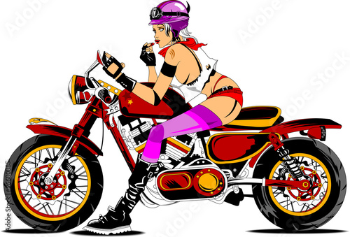 Girl motorbike