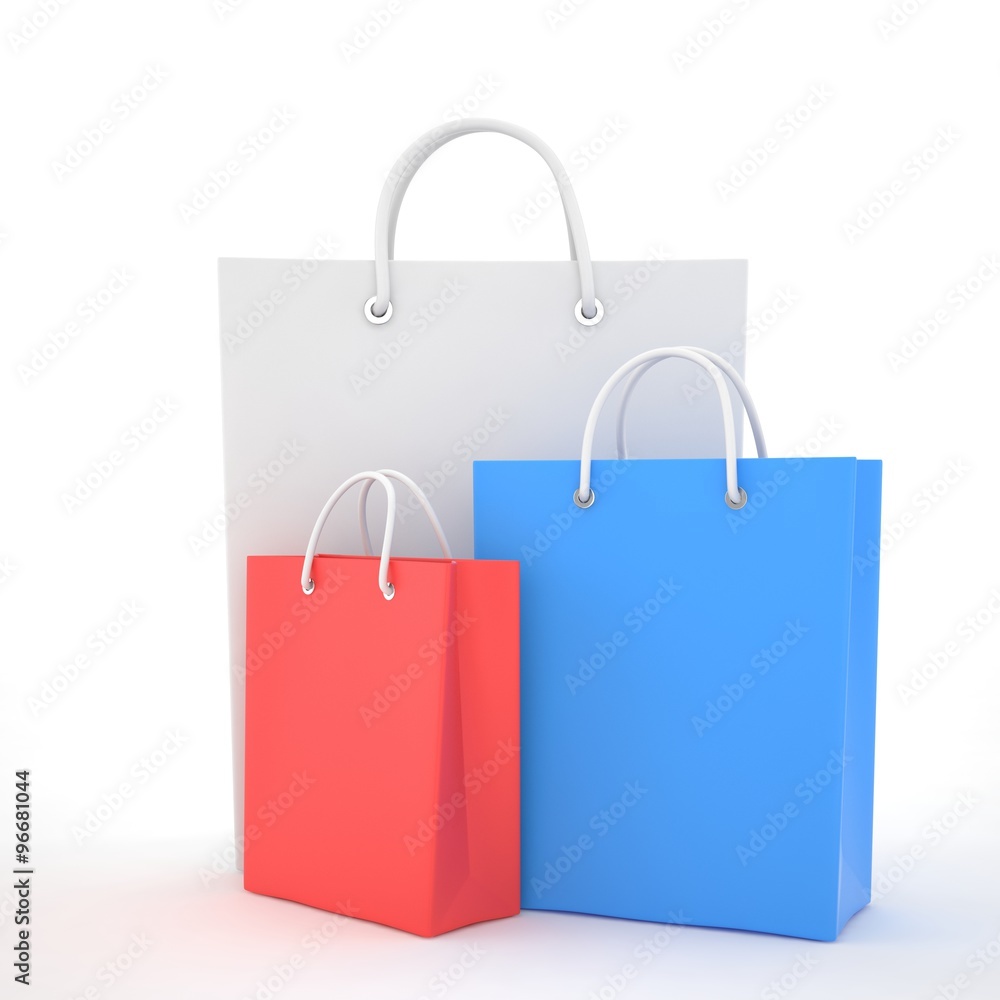Paper Shopping Bags isolated on white background Paper Shopping Bags isolated on white background