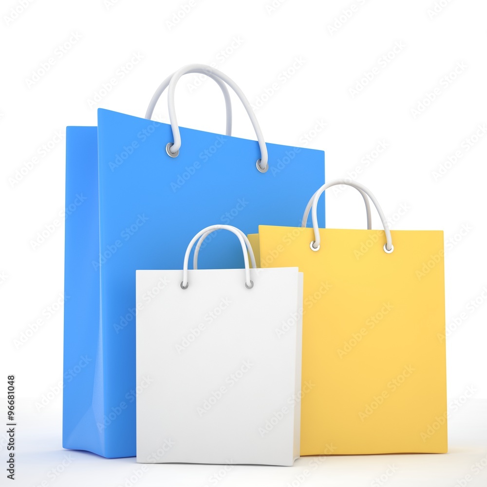 Paper Shopping Bags isolated on white background Paper Shopping Bags isolated on white background