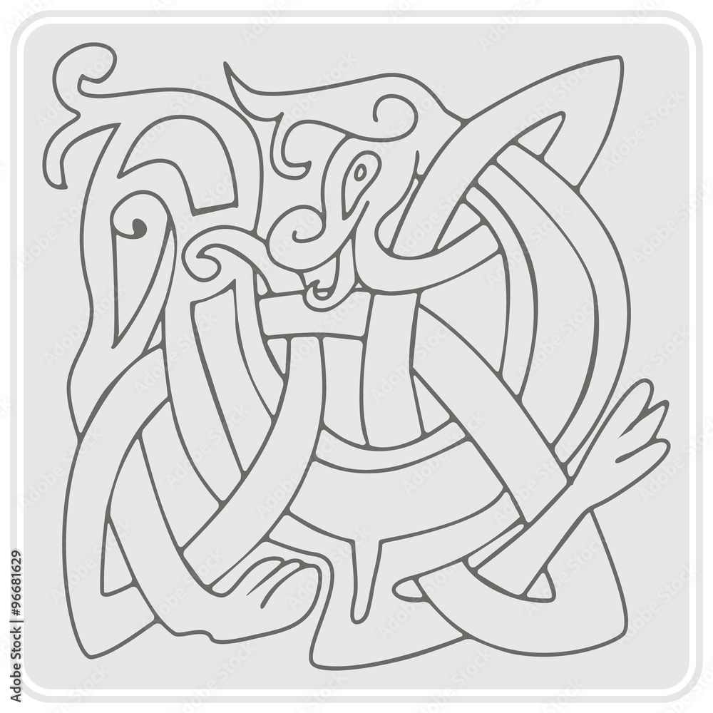 monochrome icon with Celtic art and ethnic ornaments for your design monochrome icon with Celtic art and ethnic ornaments for your design