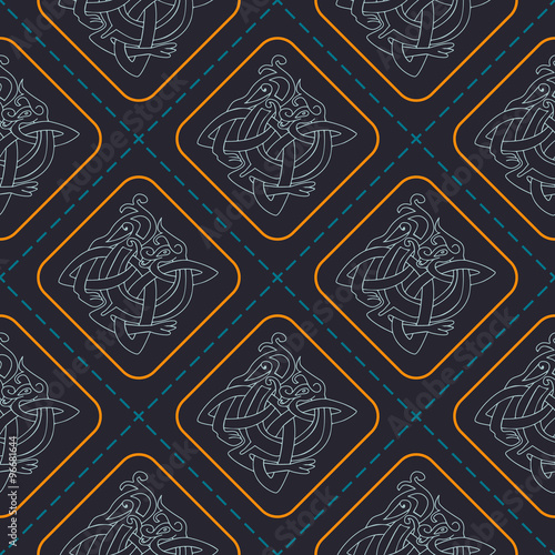 Seamless background with Celtic art and ethnic ornaments for your design