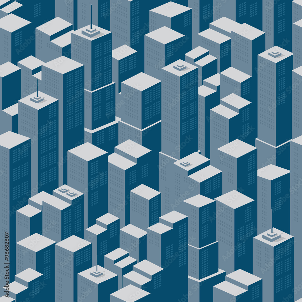 isometric seamless town isometric seamless town