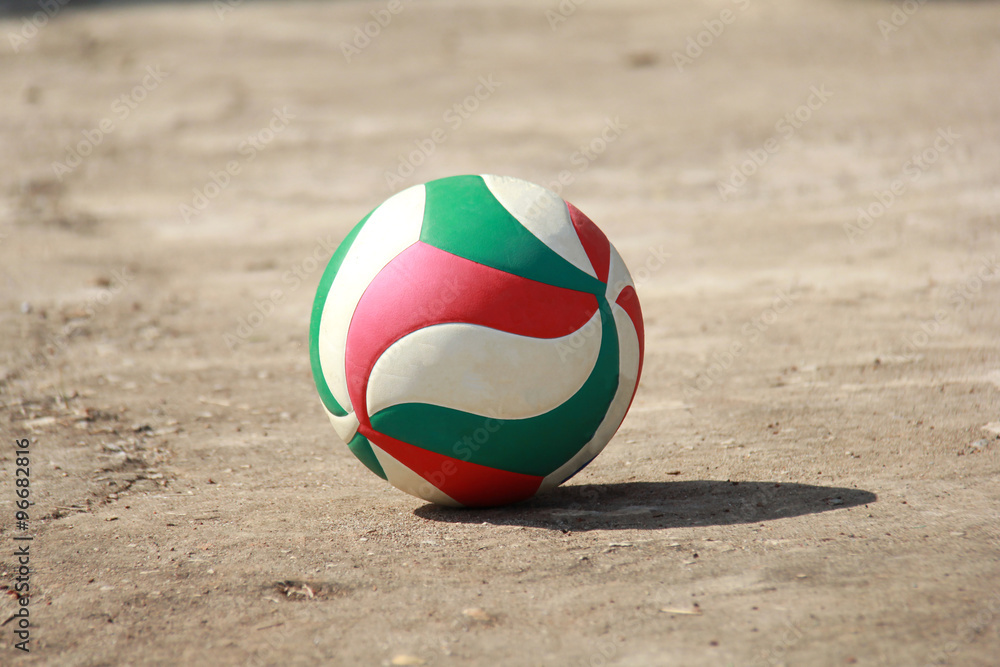 Traditional soccer ball on soccer field.