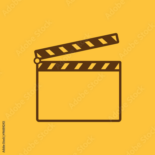 The clapper board icon. Clapper Board symbol. Flat