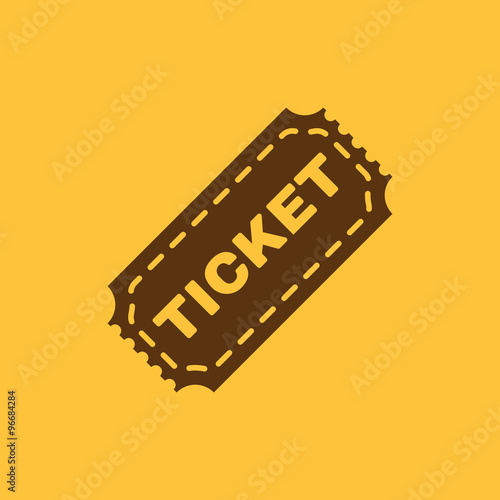 The ticket icon. Ticket symbol. Flat