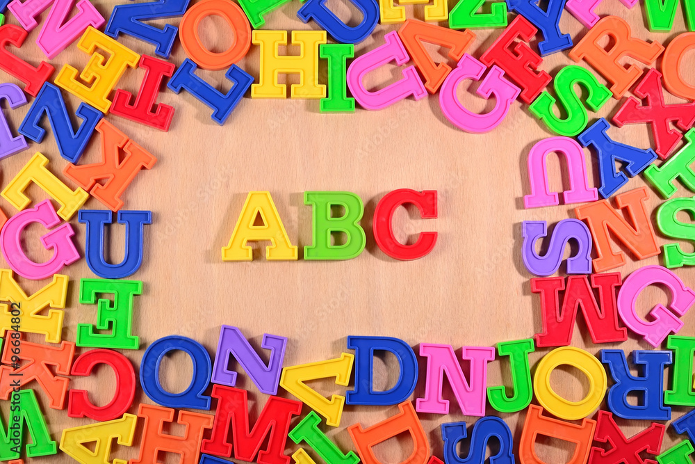 Plastic colored alphabet letters ABC