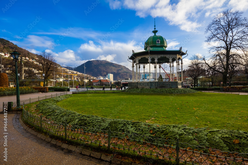 View towards Mt. Ulriken, Bergen Norway