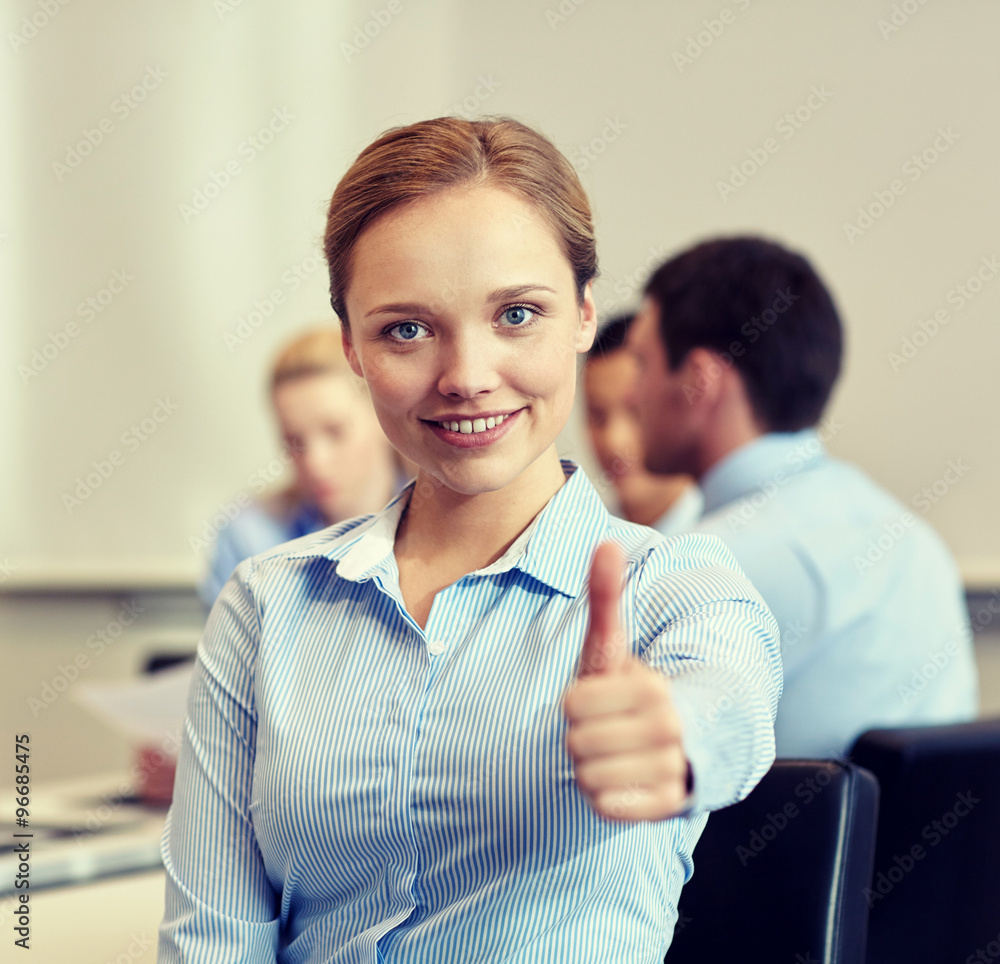 Fototapeta premium group of smiling businesspeople meeting in office