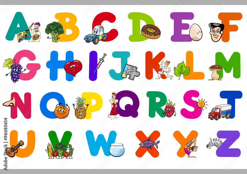 Fototapeta premium alfabet kreskówki dla dzieci