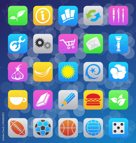 various ios 7 style mobile app icons