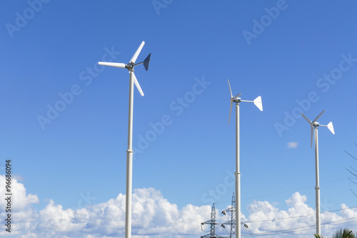 windmill with blue sky background