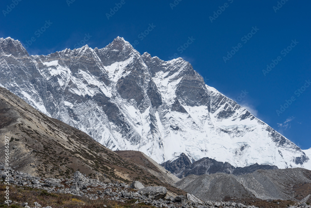 Lhotse and Lhots Shar mountain peak Lhotse and Lhots Shar mountain peak