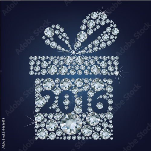 Gift present with 2016 made up a lot of diamonds