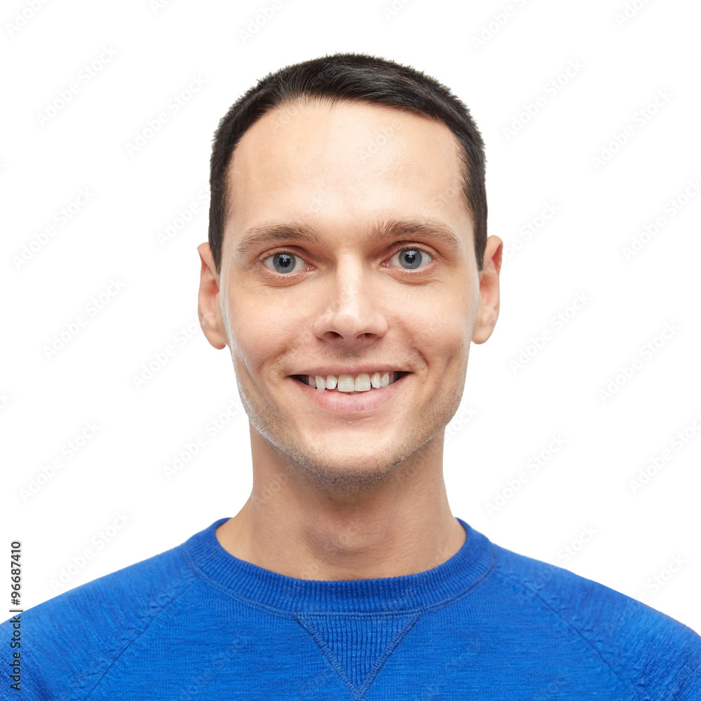 smiling young man in blue pullover portrait smiling young man in blue pullover portrait