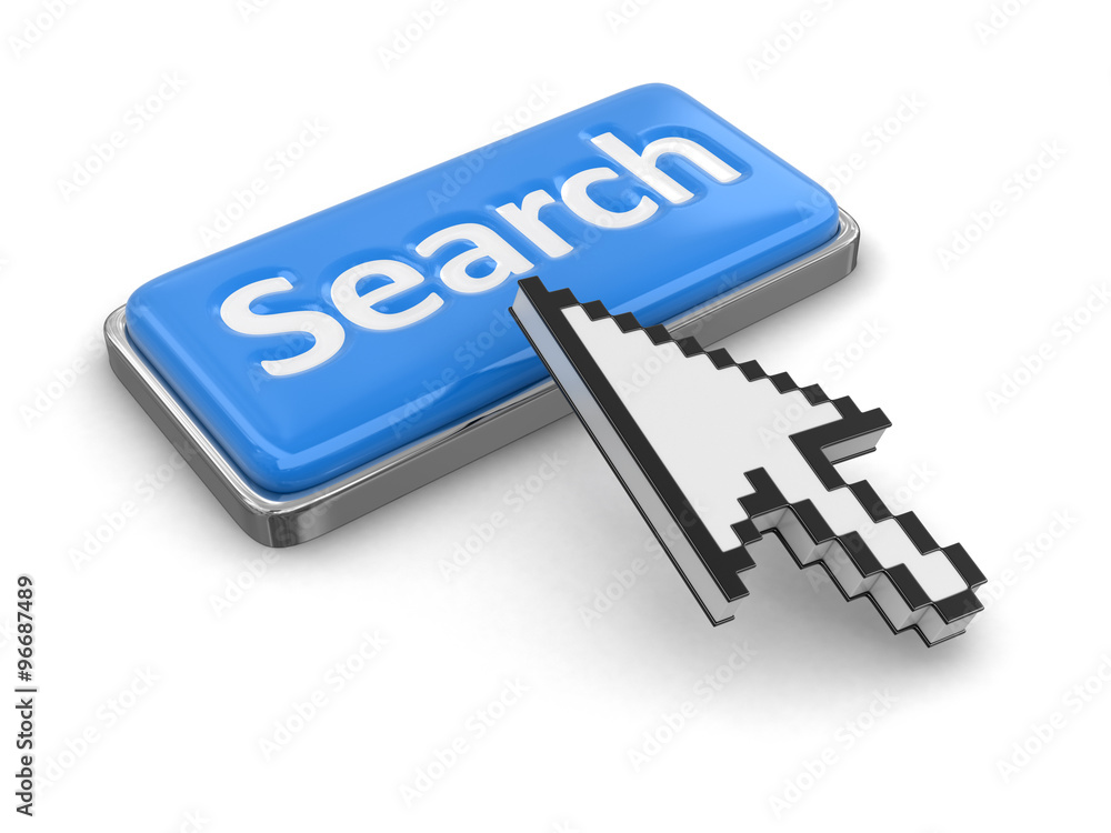 Cursor and button search. Image with clipping path Cursor and button search. Image with clipping path