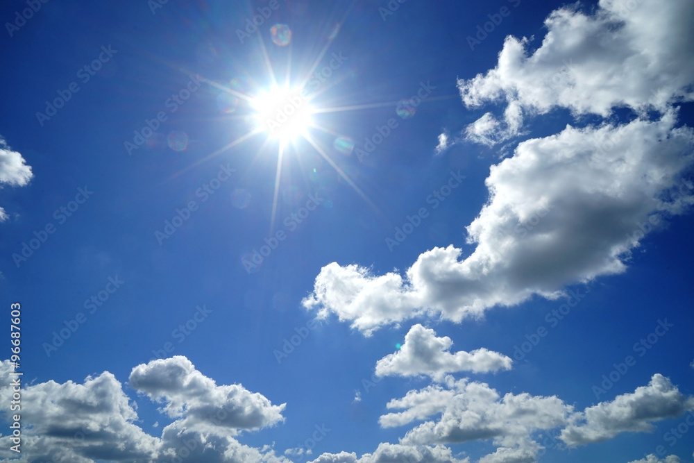 sun in blue sky and clouds sun in blue sky and clouds