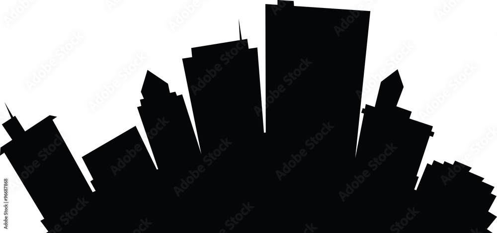Obraz premium Cartoon skyline silhouette of the city of Dayton, Ohio, USA.