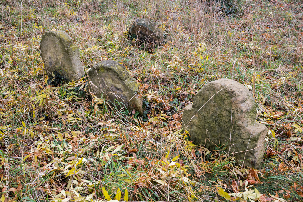 Old graves on ancient graveyard (autumn) Old graves on ancient graveyard (autumn)