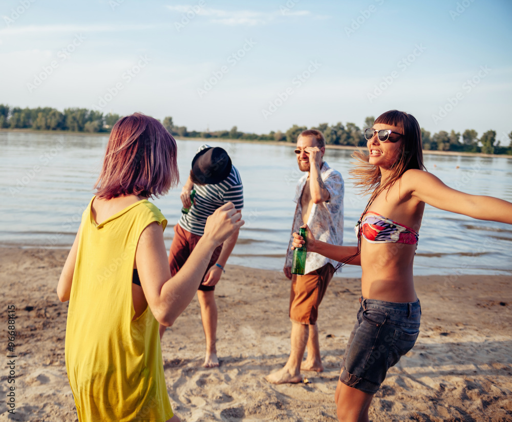 Hipster Friends At The Beach Hipster Friends At The Beach