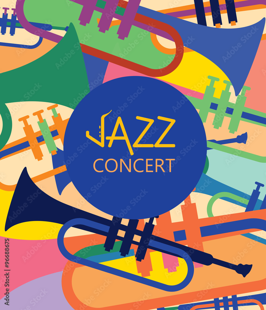 Naklejka premium Abstract Music Art, Trumpet Poster (Vector Art)