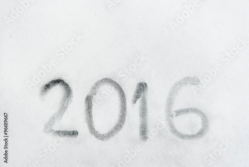 2016 year writen on the snow, concpet of 2016 inspiration
