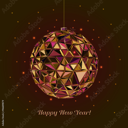 Geometric christmas ball. Holidays Background