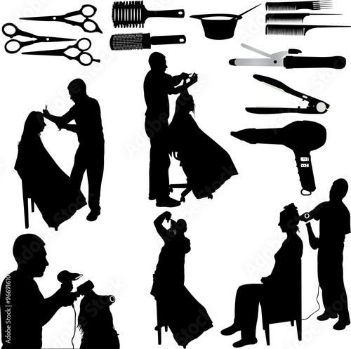 hairdresser and client illustration - vector