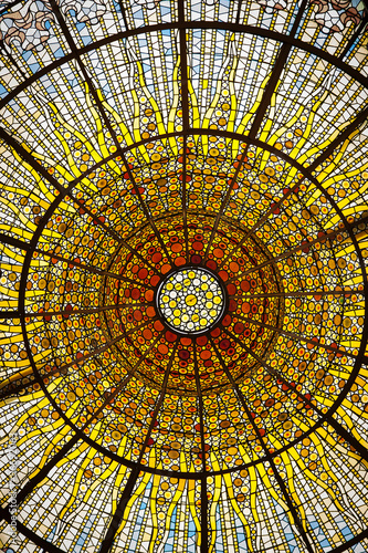 BARCELONA, CATALONIA - MARCH 9, 2013: Interior of Palace of Catalan Music in Barcelona, Catalonia #96692063