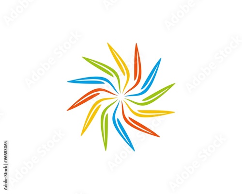 wind spinner windmill logo icon 3