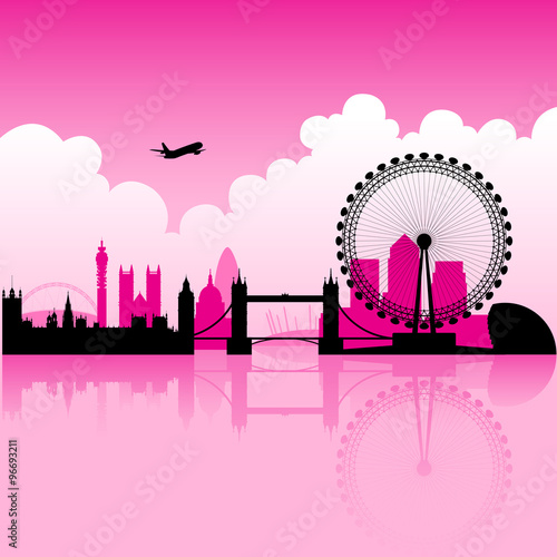 London Magenta Skyline
