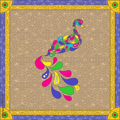 stained glass peacock
