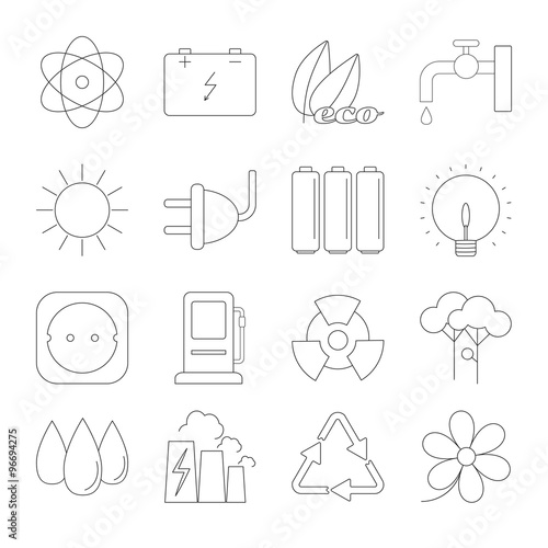 Ecology thin line icons