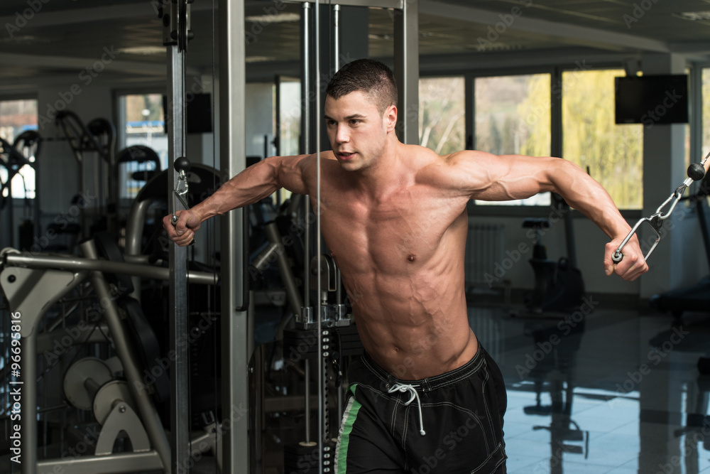 Chest Workout Cable Crossover Stock Photo | Adobe Stock