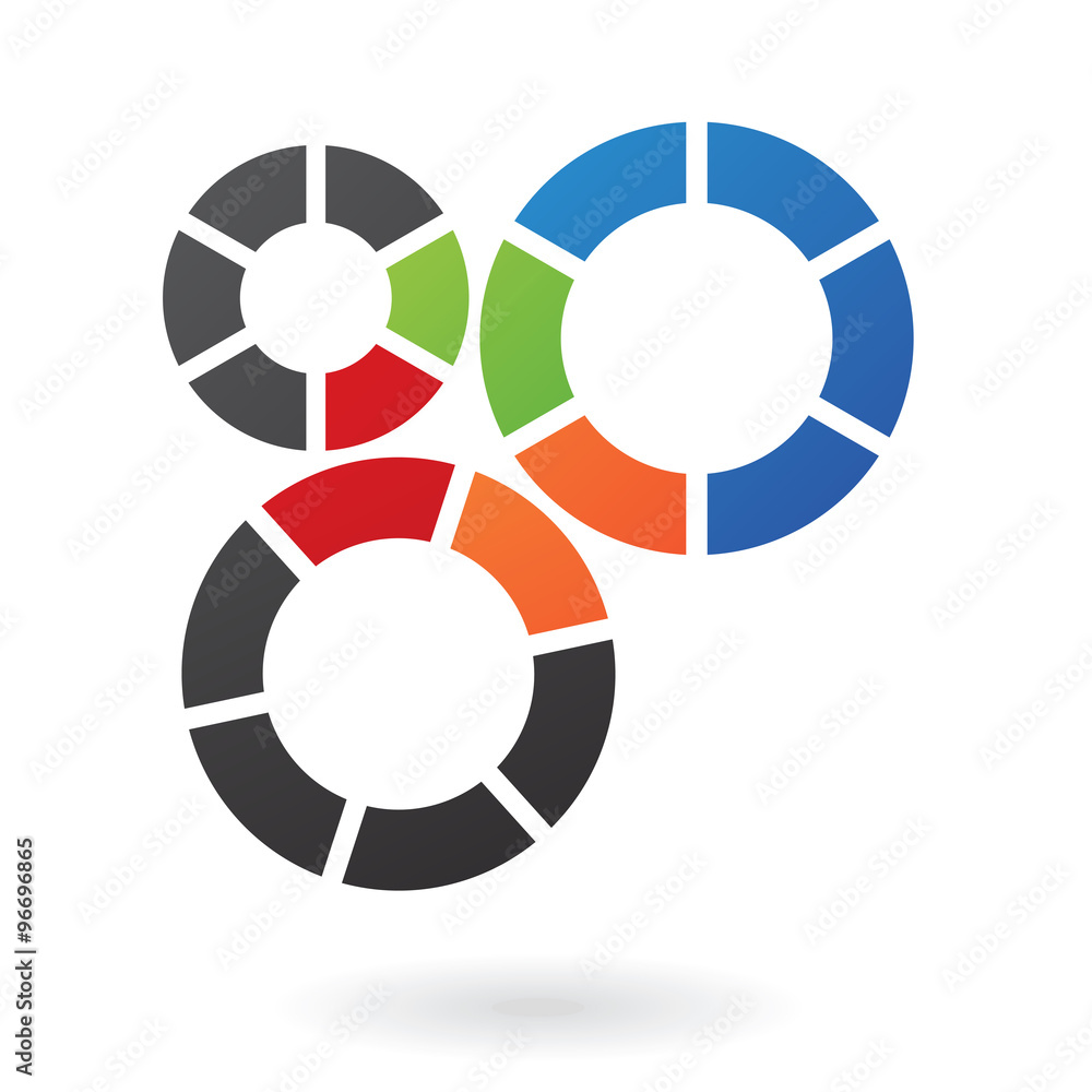 Colorful Cogs Abstract Icon
