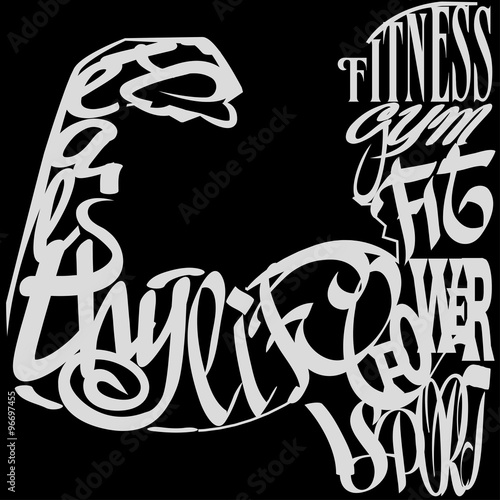Gym  lettering design over black background vector illustration
