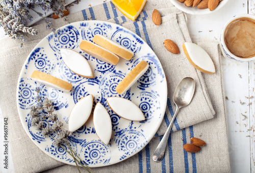 Calissons d'Aix-en-Provence. Traditional French Provence sweets.