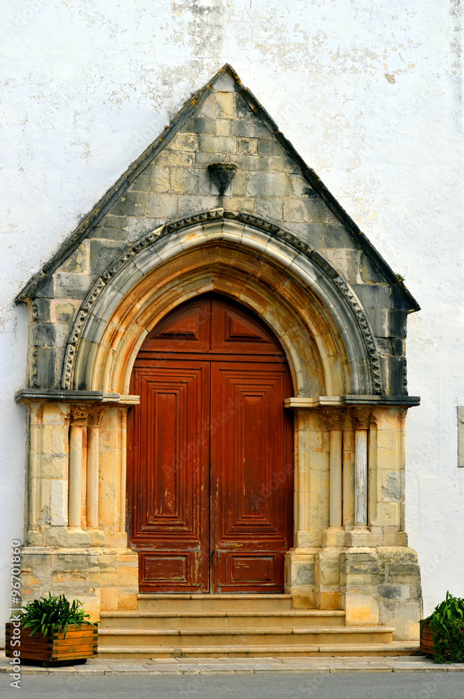 Church of St. Clement. Gothic style church, originally built in the 13th century with pointed arch doorway on the facade