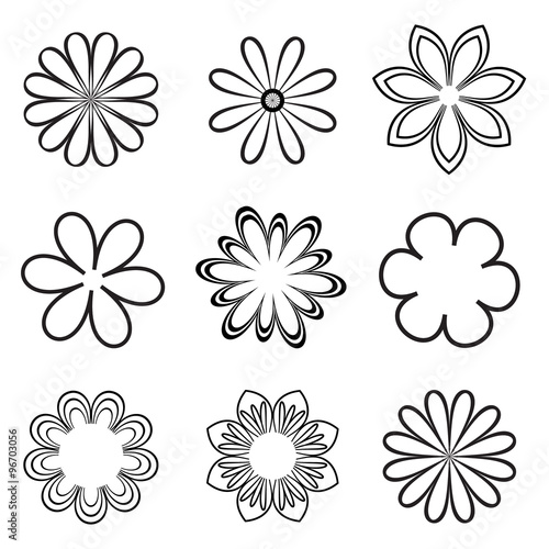 flower icon set