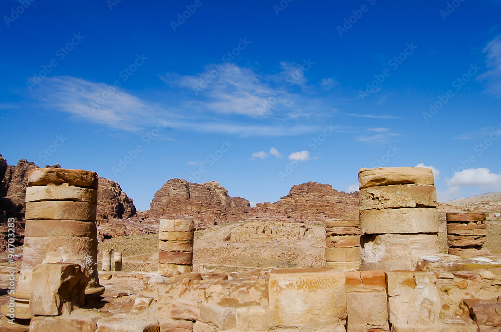 Old Pillars - Petra - Jordan