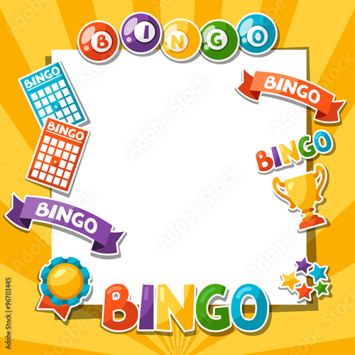 Bingo or lottery game background with balls and cards