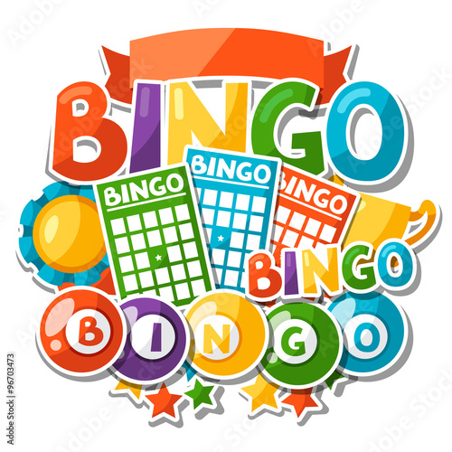 Bingo or lottery game background with balls and cards